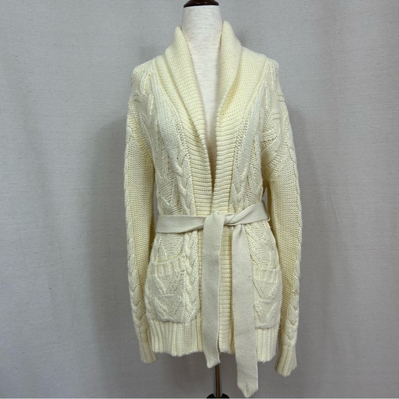 Wiley Sweaters - WILEY Cream Cable Knit Women's Sweater Cardigan